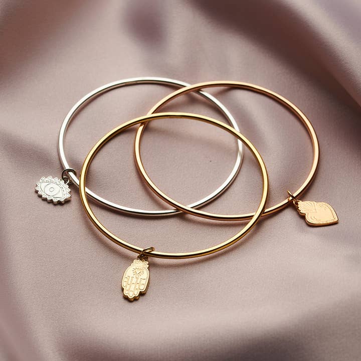 Personalised Talisman Charm Bangle for wholesale by Posh Totty Designs