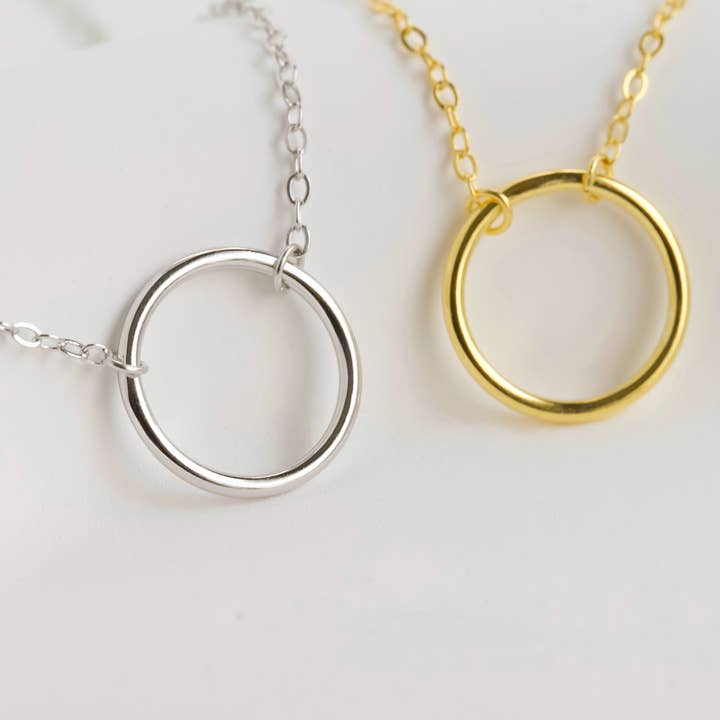 Blueyejewelry - Wholesale Pendant/Charm Necklace - Interlocking Circles Necklace - 925 Silver Circle Necklace4