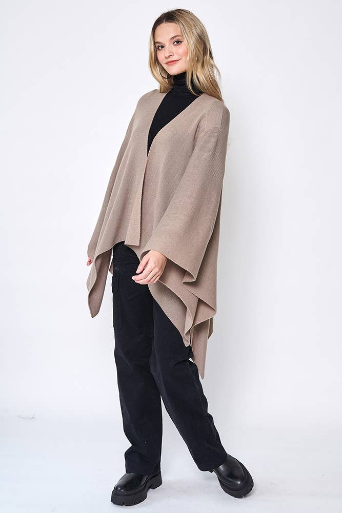 Hana - Venta al por mayor Poncho - Mujer - Ruana sólida con correa para el hombro44