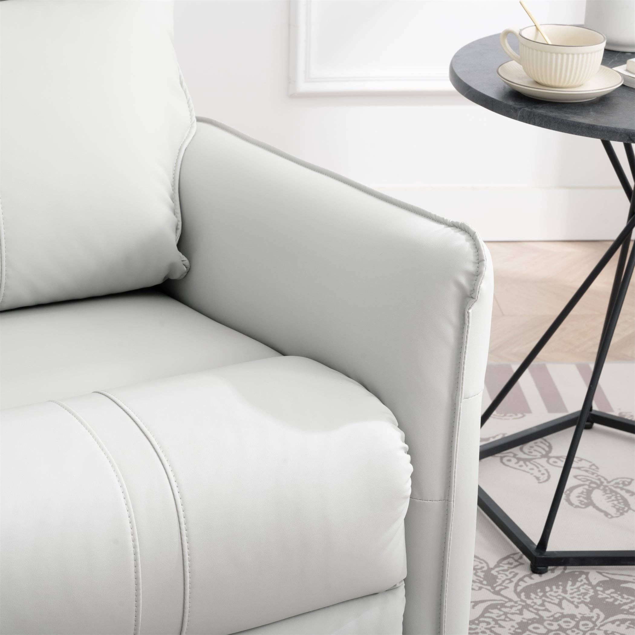 HOMYCASA DESIGN INC - Wholesale Rocking Chair - PU Rocking Recliner Chair, 360° Swivel Nursery Rocking Chair, Glider Chair, Modern Small Rocking Swivel Recliner Chair, Home Theater Seating, Side Pocket (Light Gray+360° Swivel)8