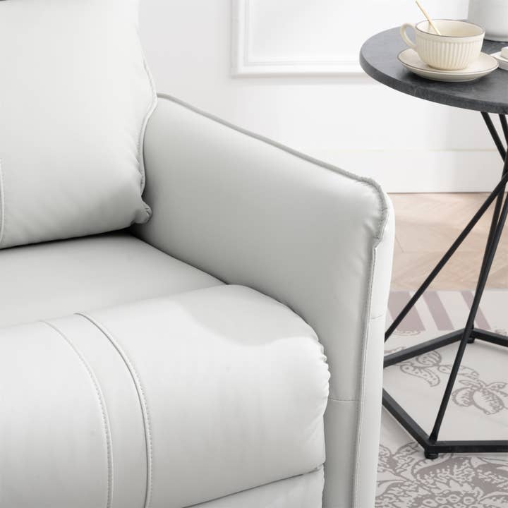 HOMYCASA DESIGN INC - Wholesale Rocking Chair - PU Rocking Recliner Chair, 360° Swivel Nursery Rocking Chair, Glider Chair, Modern Small Rocking Swivel Recliner Chair, Home Theater Seating, Side Pocket (Light Gray+360° Swivel)8