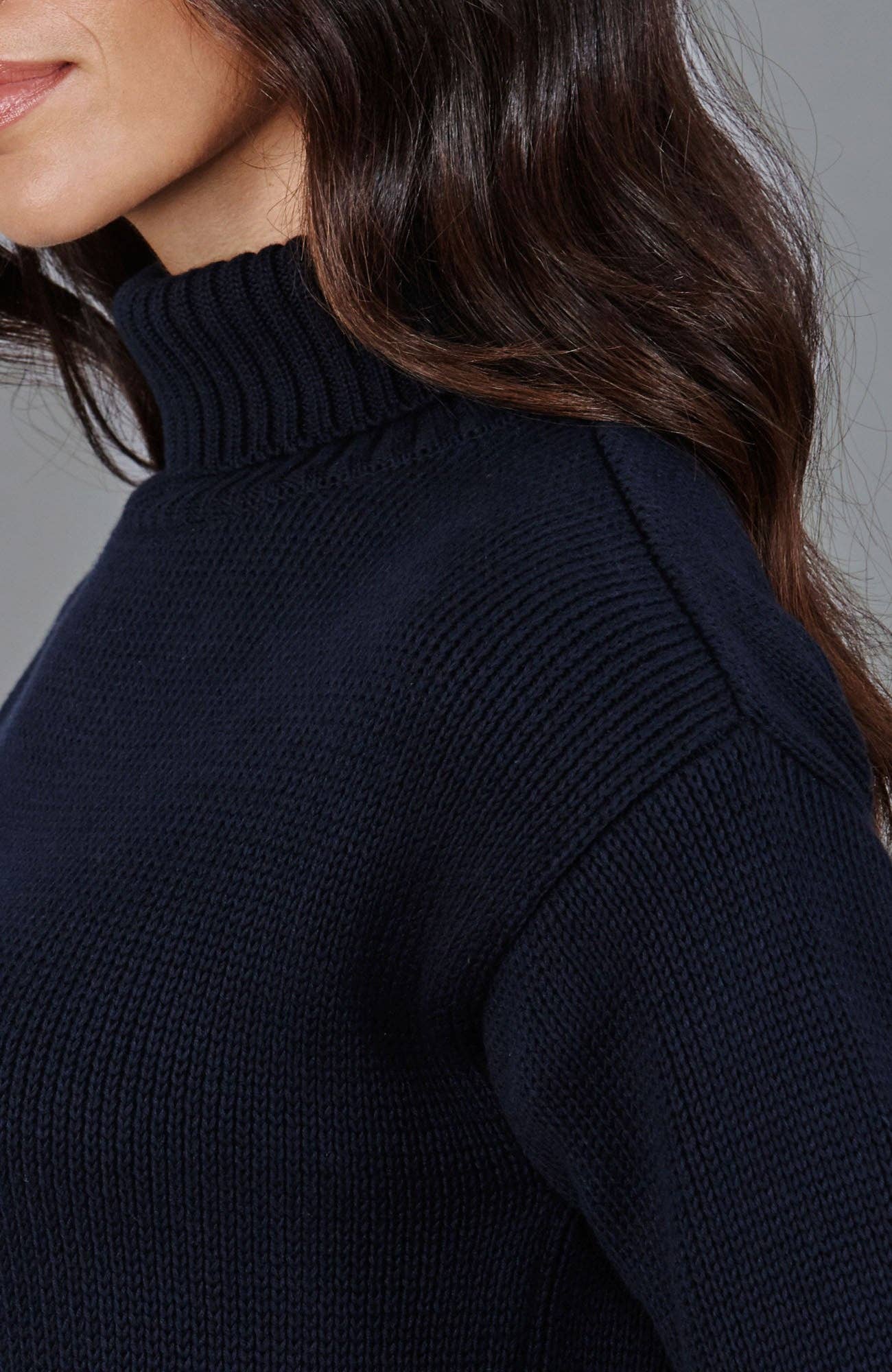 Paul James Knitwear - Vente Pull en maille – femme - Pull à col roulé Submariner en pur coton épais pour femmes11