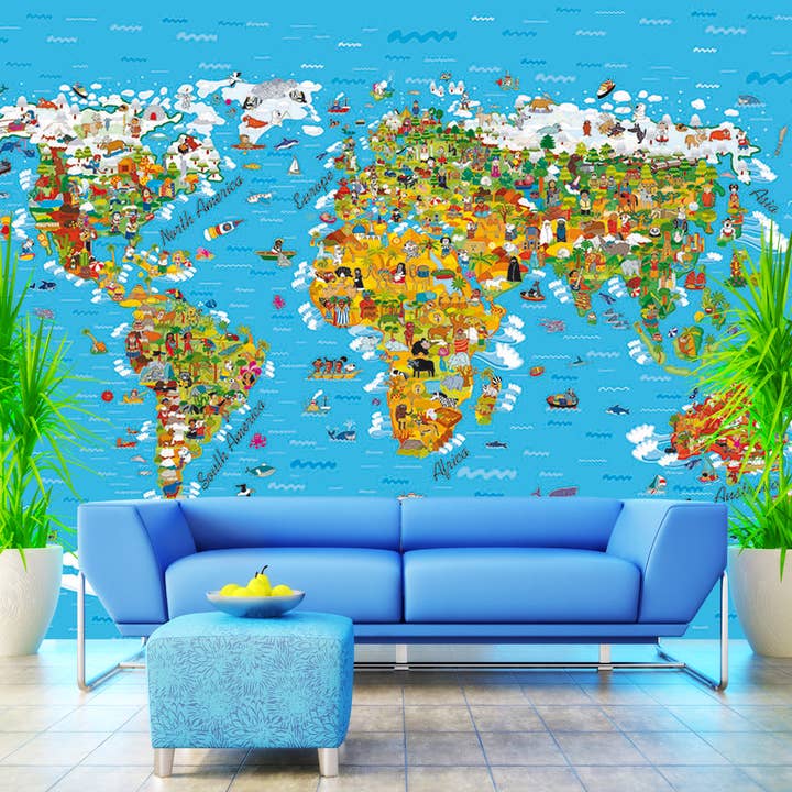 The Design Department b.v. - Wholesale Wallpaper - Wall Mural World Map for Children1