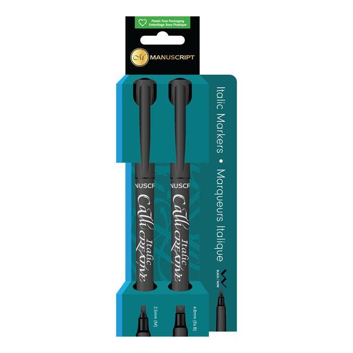 Marcadores Itálicos Callicreative, Médio e Extra Largo Pack de 2 por atacado de Manuscript