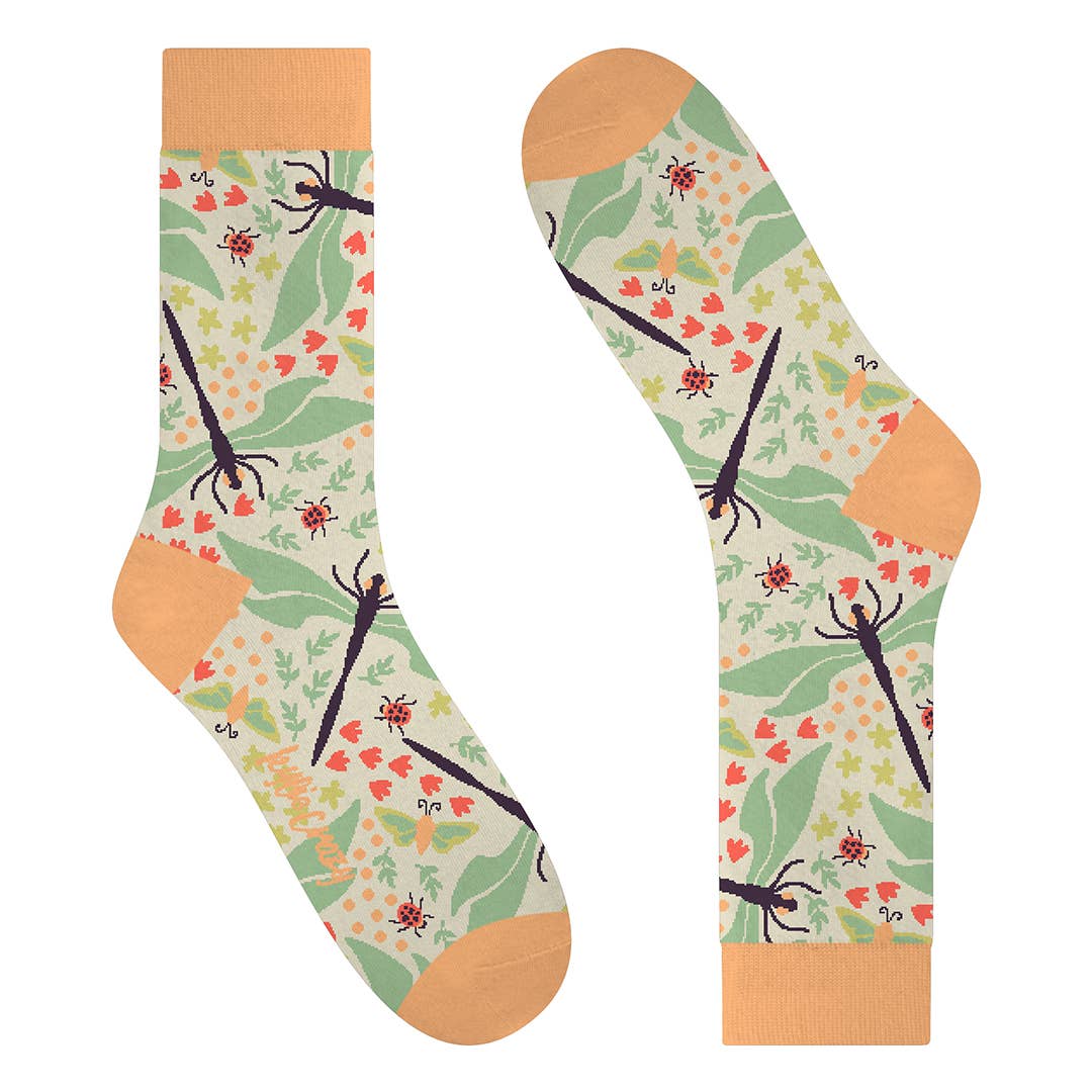 KYLIE CRAZY - Wholesale Socks - Women's - DRAGONFLY fun cotton seamless socks unisex0