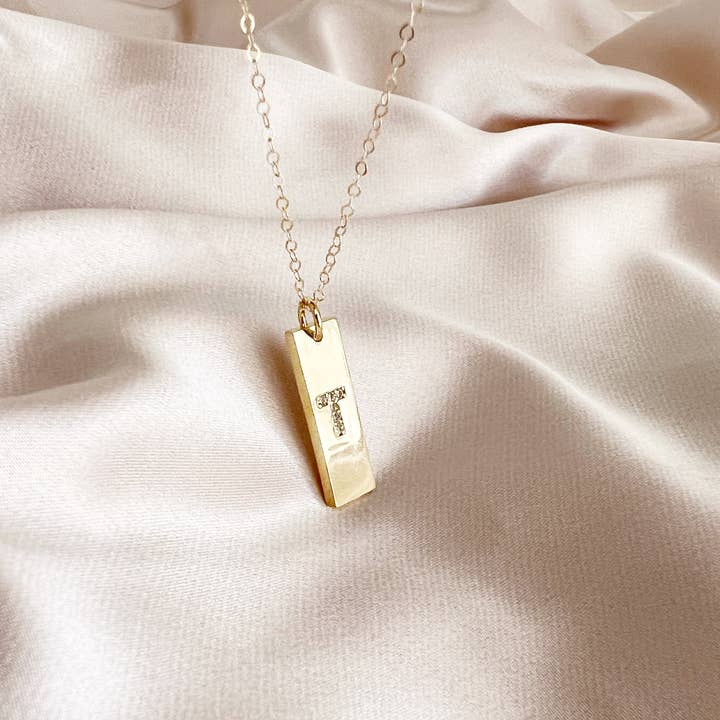 True by Kristy Jewelry - Wholesale Pendant/Charm Necklace - Initial Tag Personalized Necklace Gold Filled