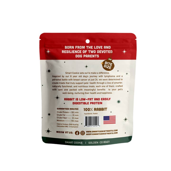 Smart Cookie Barkery - Wholesale Pet Treats - Cat - NEW!! Rabbit Jerky Treats for Cat - Holiday Edition1