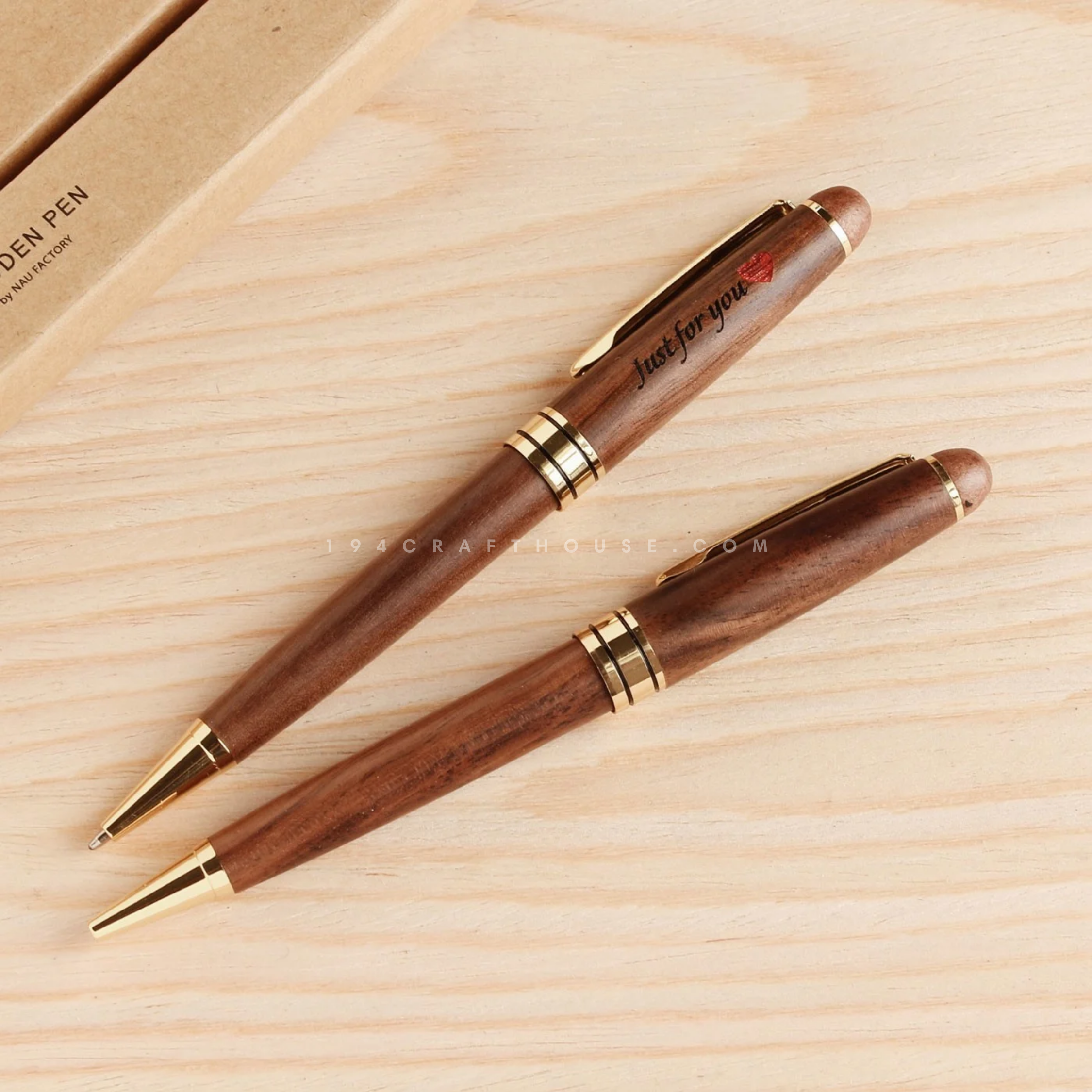 194 Craft House - Vendita all'ingrosso Penne - Penna a sfera in legno di noce - Decorazione per la casa e regali4