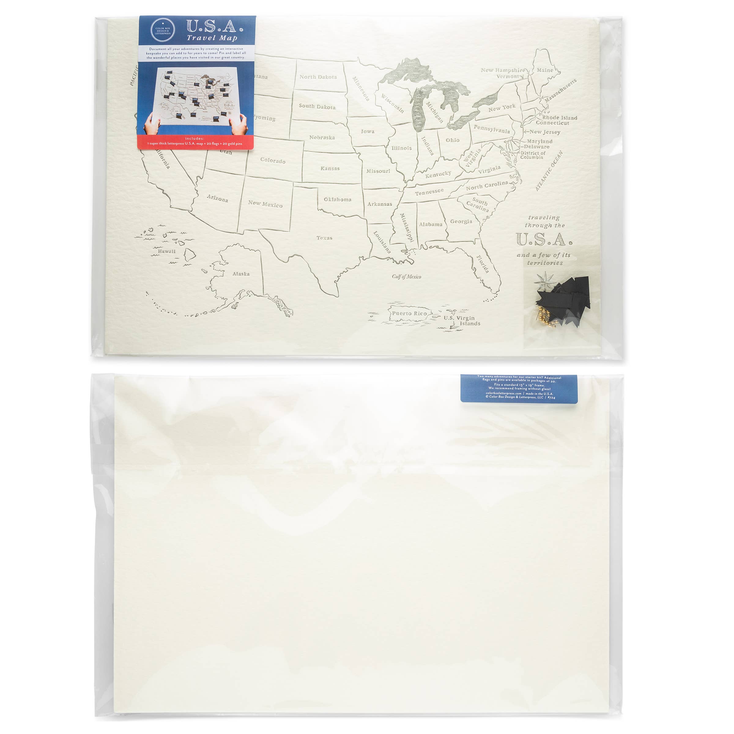 Color Box Design & Letterpress – wholesale Map – USA Travel Map4