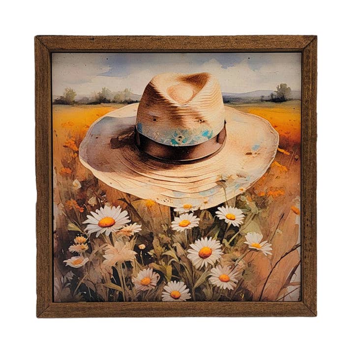 Home Accents By Driftless - Wholesale Sign - Western Cowgirl Hat Wall Decor Garden Decor Home Accents