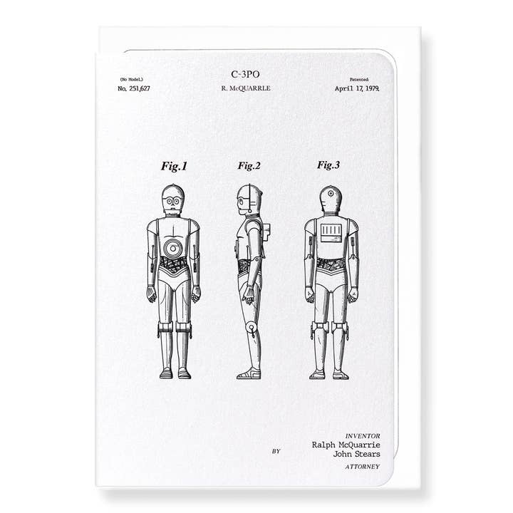 PATENT OF C-3PO (1979): Greeting Card for wholesale by Ezen Trade