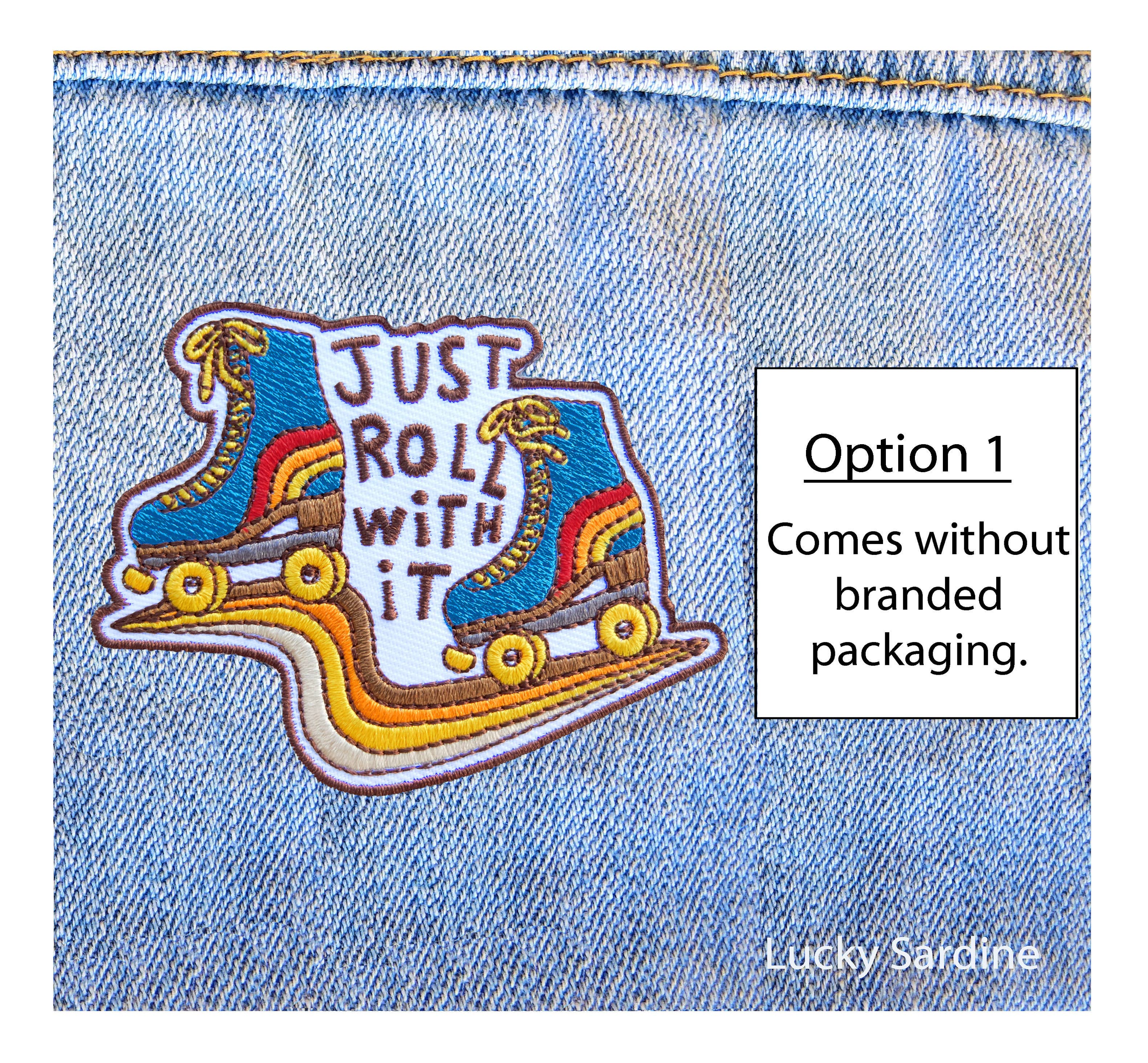 Lucky Sardine - Wholesale Patch - Roller Skate, Retro Roll With It, Embroidered Iron-On Patch0