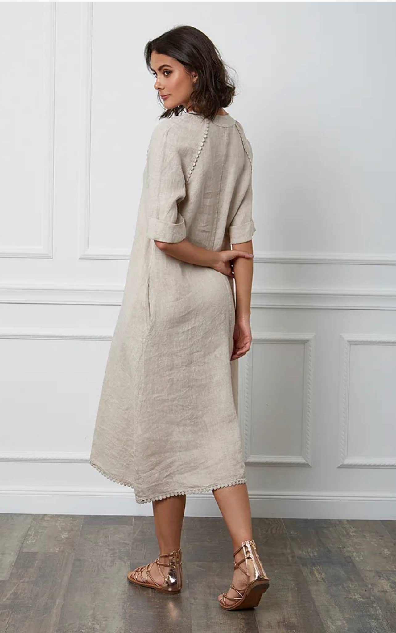 LÉA & LUC - Wholesale Dress - Women's - Long dress in 100% linen REF.716119