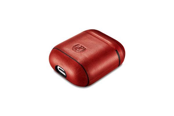 CairPods - Wholesale Airpod/Earbud Case - Men's - Vintage Premium Leather AirPods Case - Red4