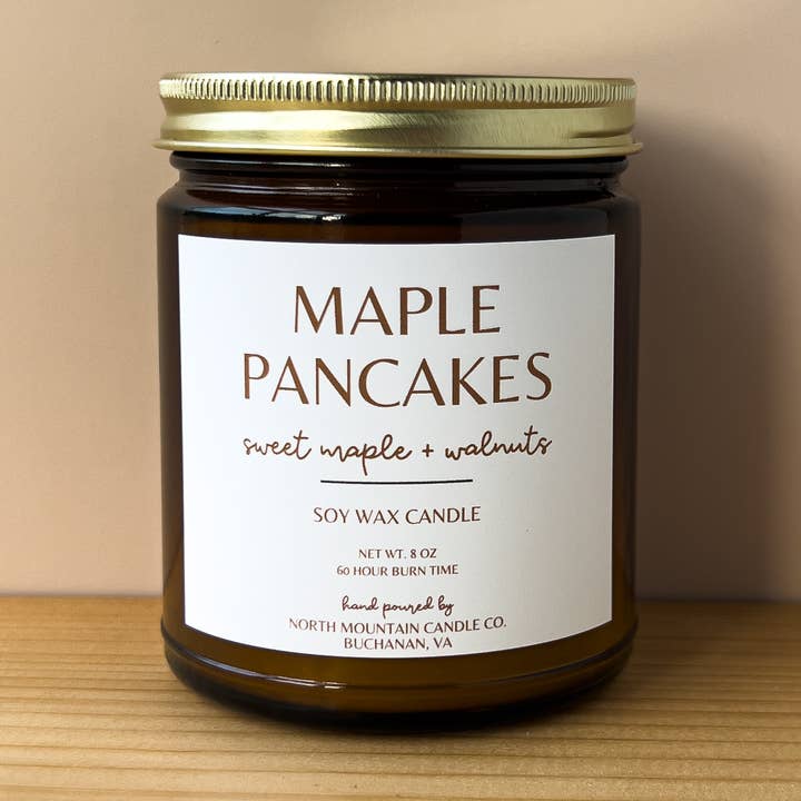 Maple Pancakes | Cozy Winter Collection | 8 oz Candle for wholesale by North Mountain Candle Co.