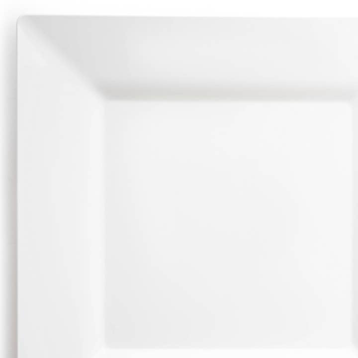 Smarty had a Party - Wholesale Disposable Plate - 9.5" White Square Plastic Dinner Plates - 120 pcs