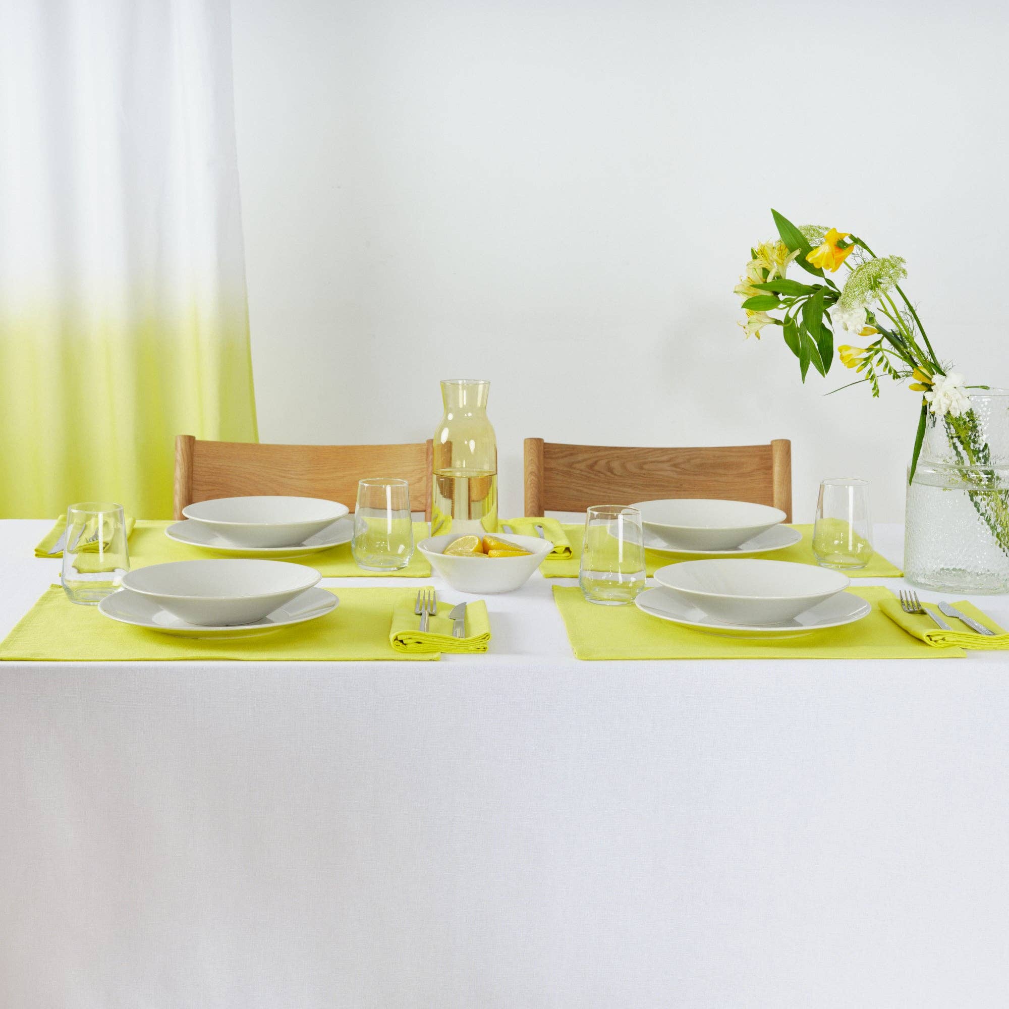 SG HOGAR – Großhandel Tischdecken – Uni-Tischdecke mit Leinenstoffoptik, 100 % Leinen, Optical White2