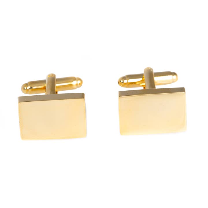 Gold Plated Rectangular Cufflinks for wholesale by BeyBerk International