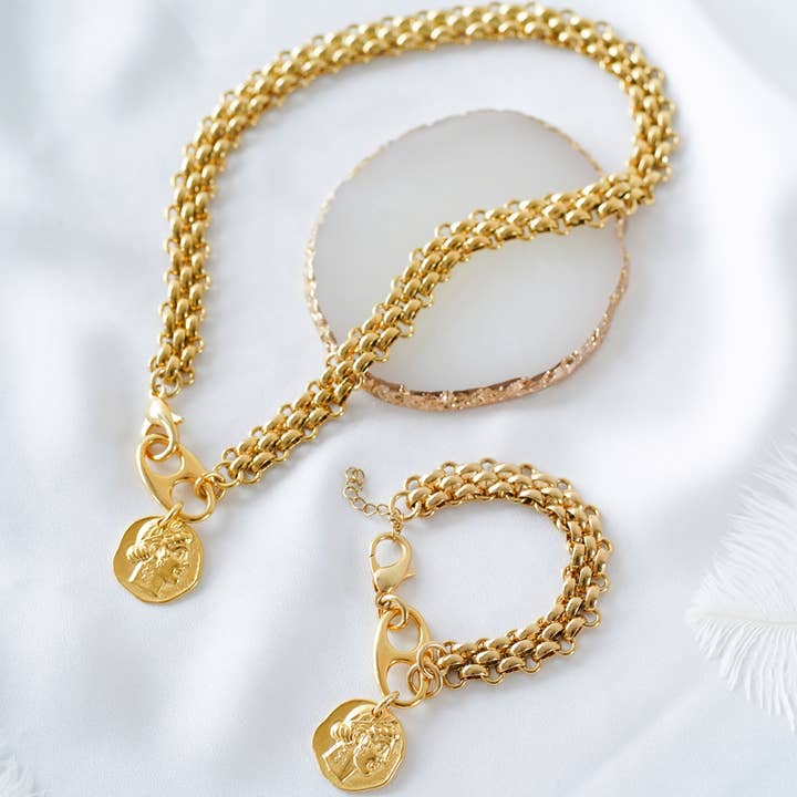 Goupi - Wholesale Charm/Dangle Bracelet - Ethnic Coin Chunky Chain Bracele2