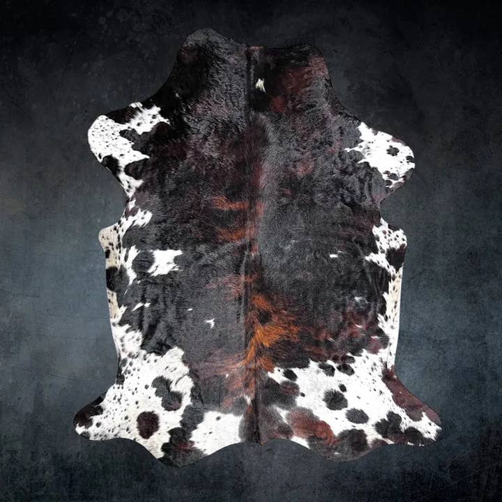 Extra Large Tricolor Cowhide Rug Size 7.1x 8.6 ft ---5275H for wholesale by Rodeo