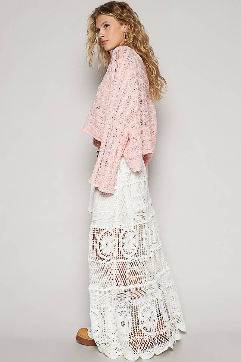 Pol Clothing - Wholesale Skirt - Women's - Crochet long flare elastic waist band skirts9