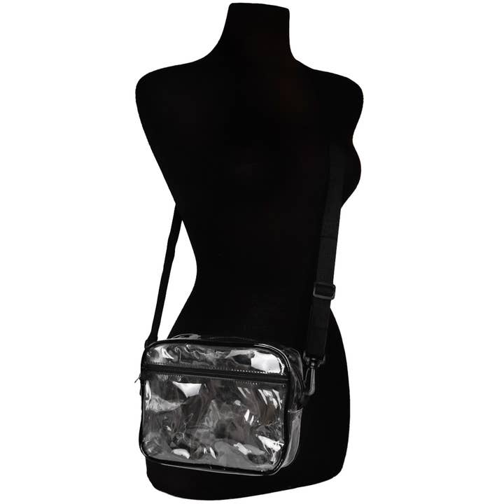 Cap Zone - Wholesale Crossbody Bag - Unisex - Clear PVC Crossbody Messenger Travel Bag7