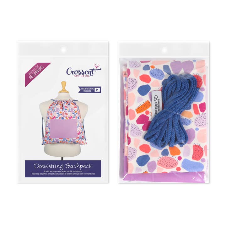 Crosscut Sewing Co. - Wholesale DIY Craft Kit - Drawstring Backpack Sewing Kit - DIY Sewing Project Kit for Beginners, Kids and Adults2