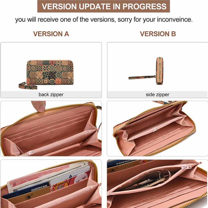 Wholesalesir - Wholesale Wallet - Women's - PU Soft Wood Grain Wallet