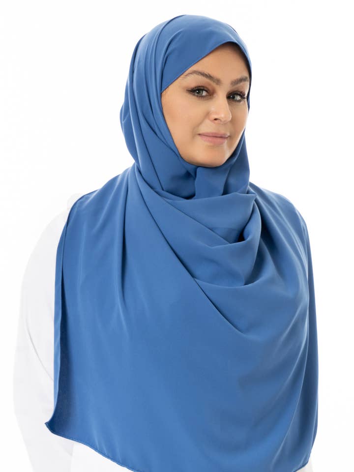 Medina Silk Hijab ME 012 Mykonos Blue for wholesale by Sultana.R