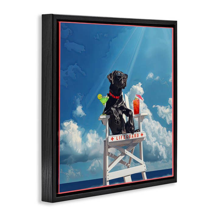 Stupell Industries - Wholesale Wall Decor - Kids & Baby - Guard Dog Lifeguard Floater Framed Art Fall29