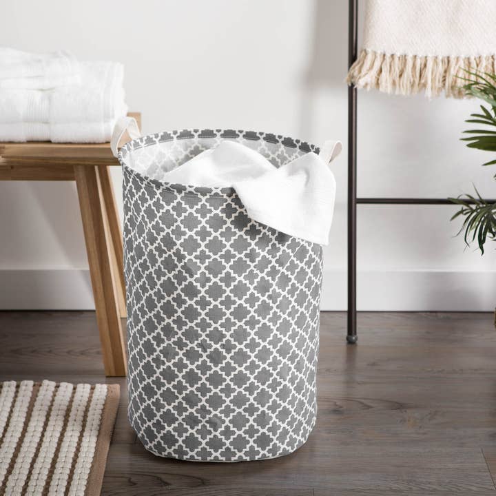 Welcome Home Unbeatable Deals - Wholesale Laundry Hamper - Laundry Hamper Lattice Gray Round1