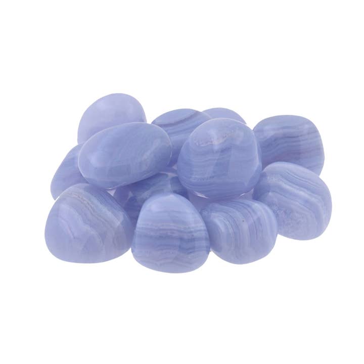 Blue Lace Agate Tumbled Stones - 1/2 lb for wholesale by Rock Restock