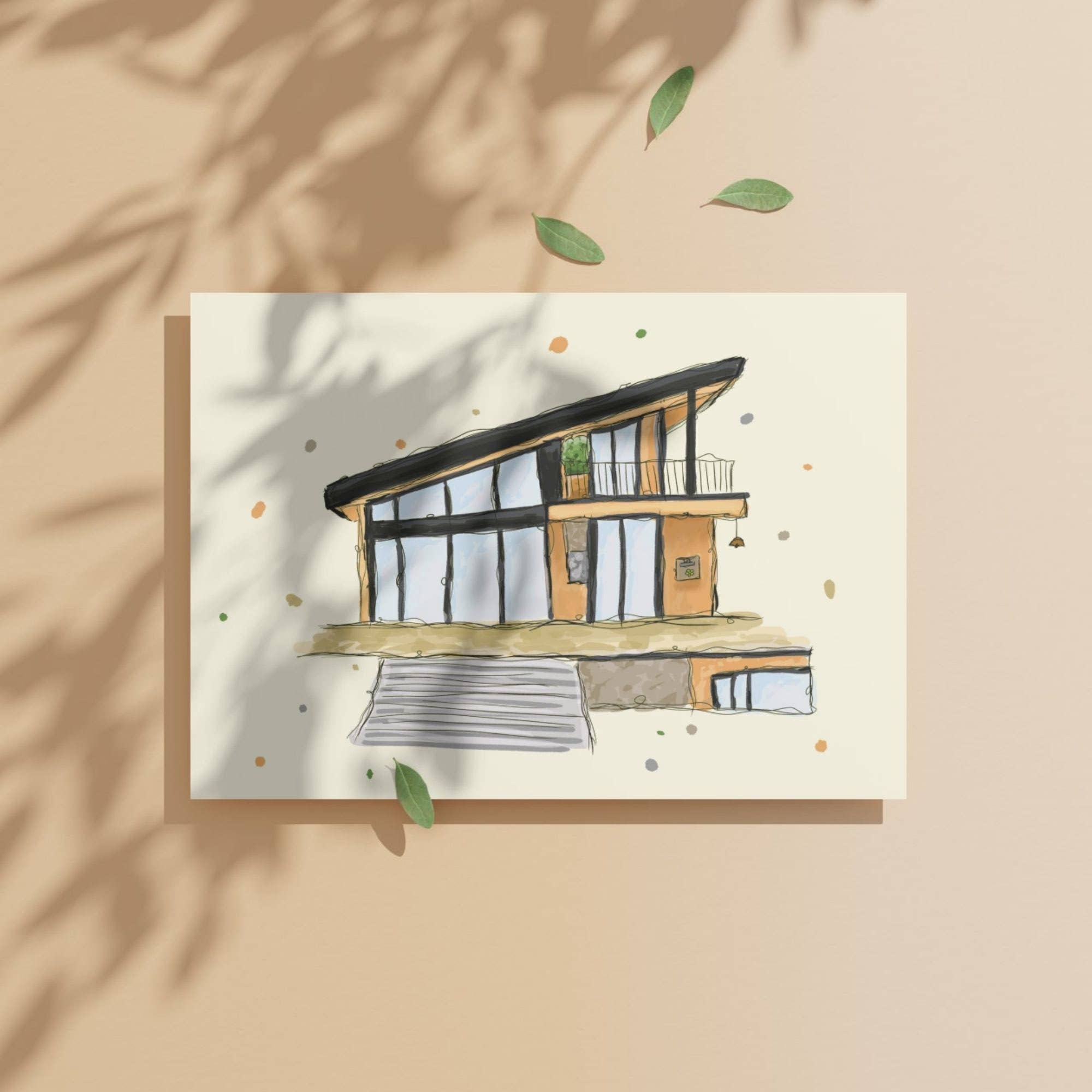 x The Fancy Firefly - Wholesale Art Print - Hand-Drawn Modern House Print – Urban Sketch Art, A5 & A41
