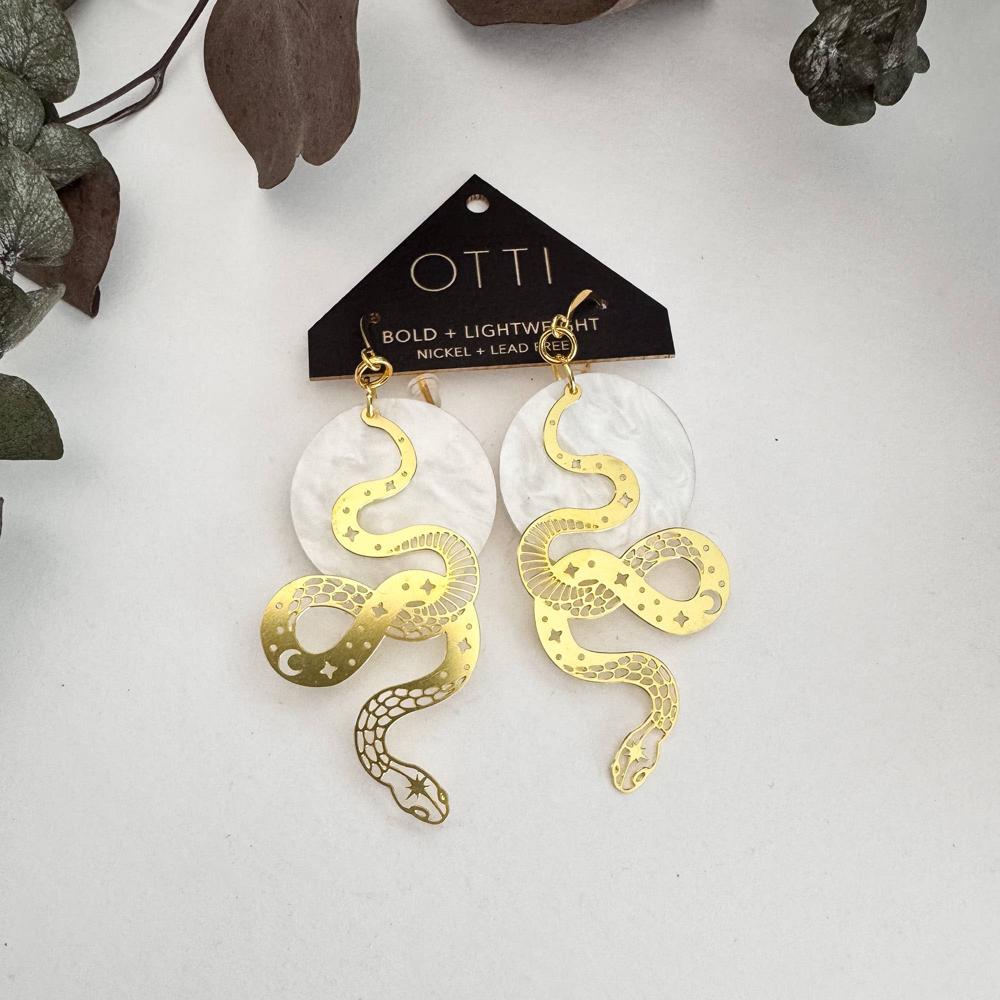 OTTI - Wholesale Dangle Earrings - Gold Snake Earrings: Cut-Out1