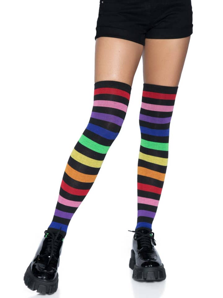Aurora Rainbow Thigh High Socks for wholesale on Faire