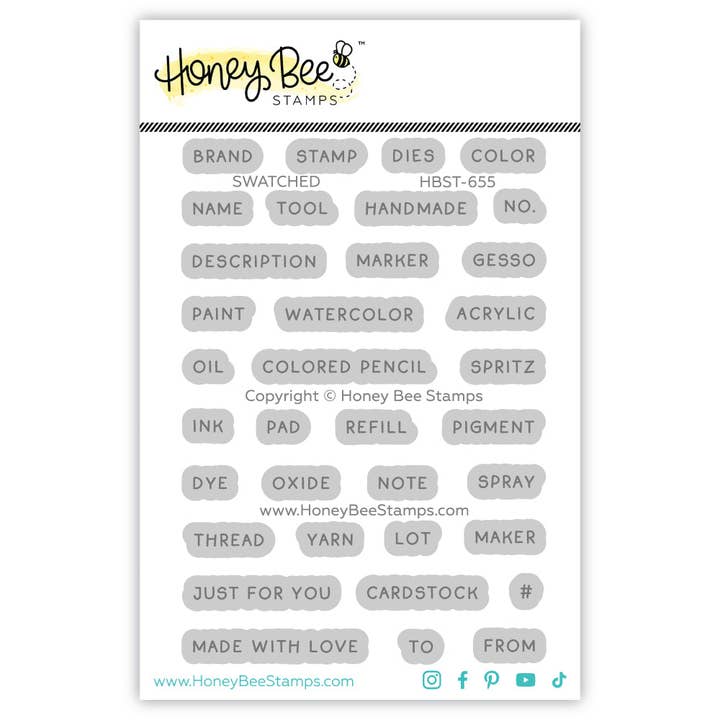 Honey Bee Stamps - Wholesale Rubber/Decorative Stamp - Swatched - 3x4 Photopolymer Stamp Set3