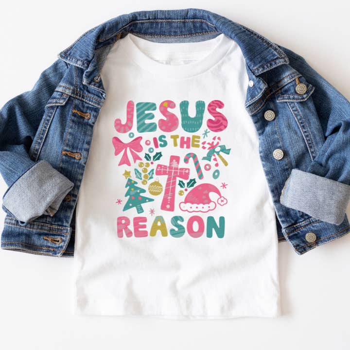 Jesus Is The Reason Youth Christmas Tee for wholesale by Mama and Littles Apparel