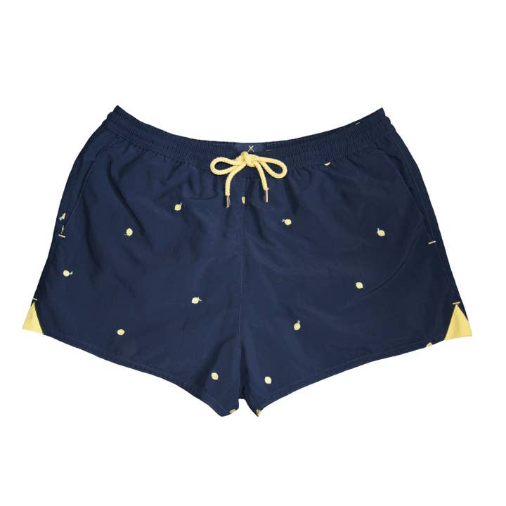 Pyque – wholesale Badshorts - Herr – ”Citroner” över hela broderade badbyxor