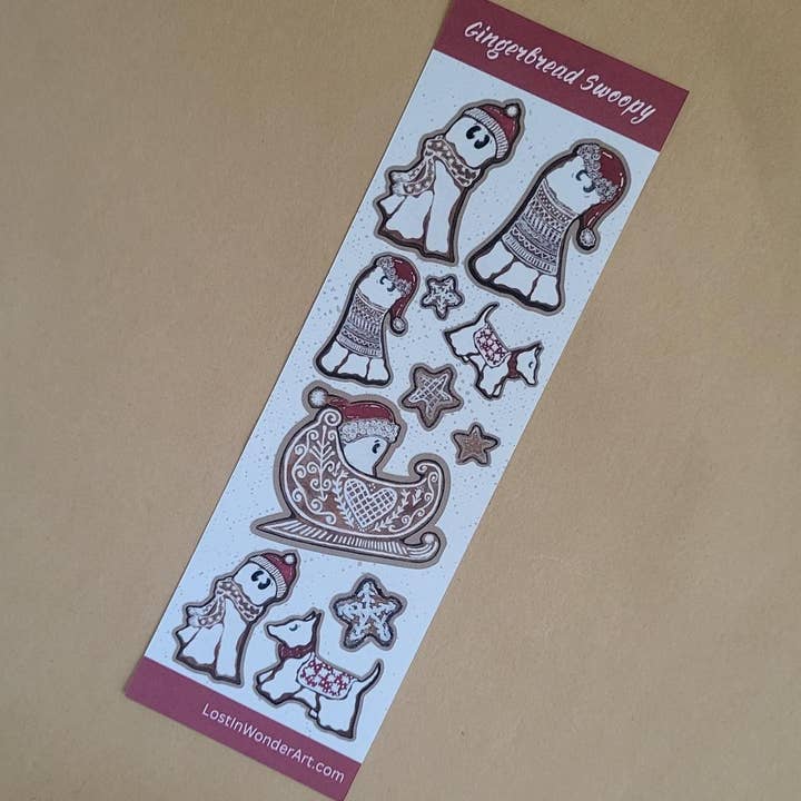 Sticker Strip Paper--Swoopy Ghost Gingerbread for wholesale by LostInWonderArt