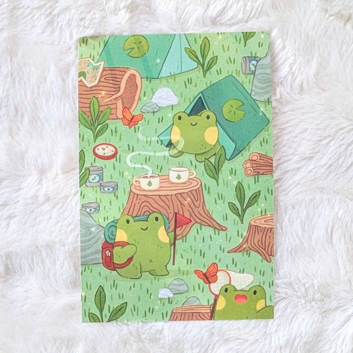 Carte postale Camping Frogs pour la vente par Arcasian