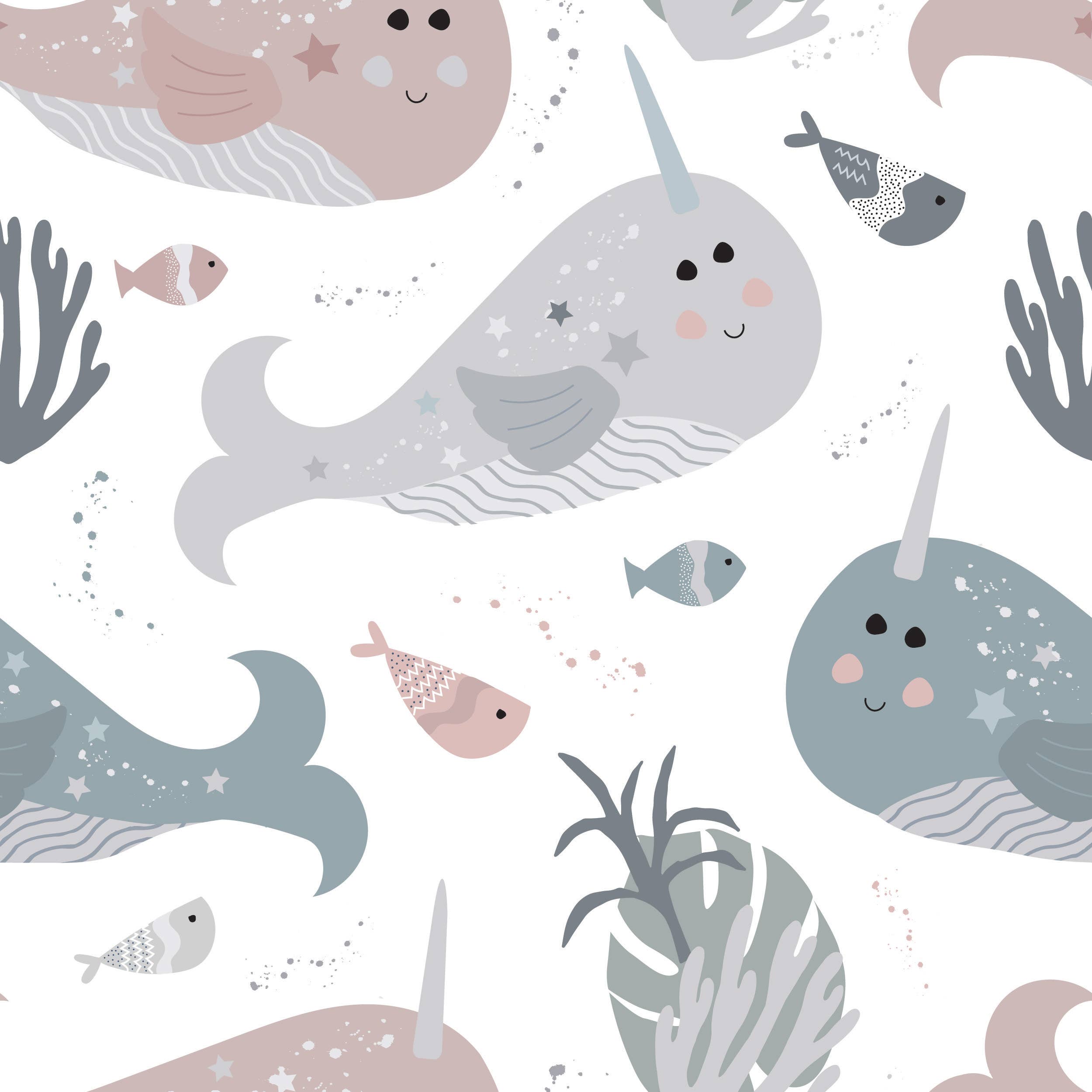 The Really Cute Stuff Company – wholesale Notebook – Narwhal Hardback Lined Notebook  - A4 or A5  0