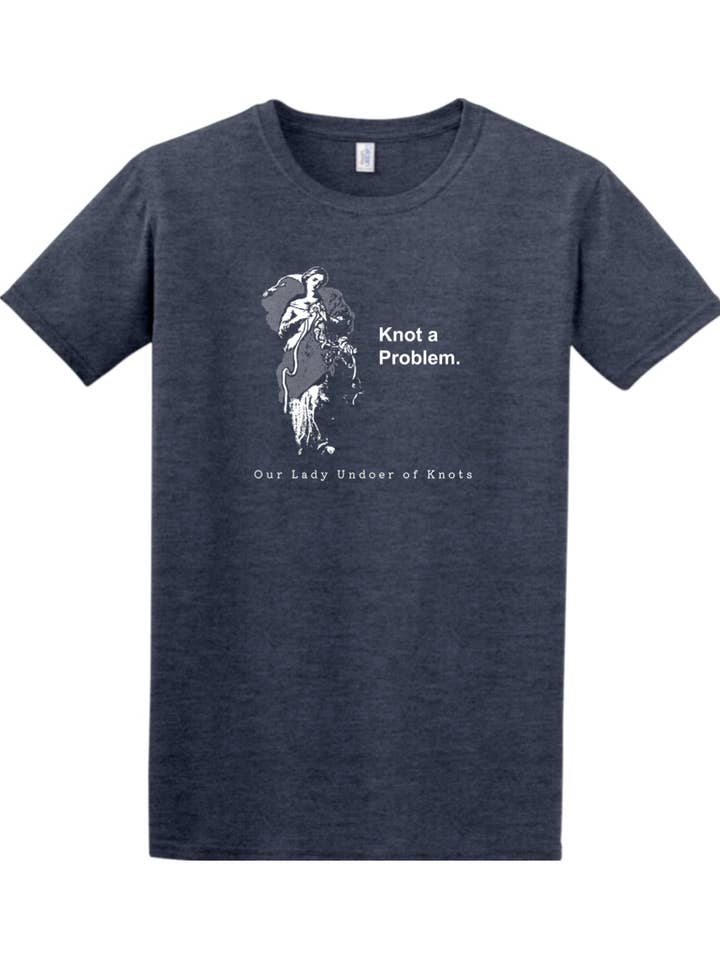 Sock Religious - Wholesale Screen Printed T-Shirt - Unisex - Knot a Problem - Our Lady Undoer of Knots Adult T-shirt2