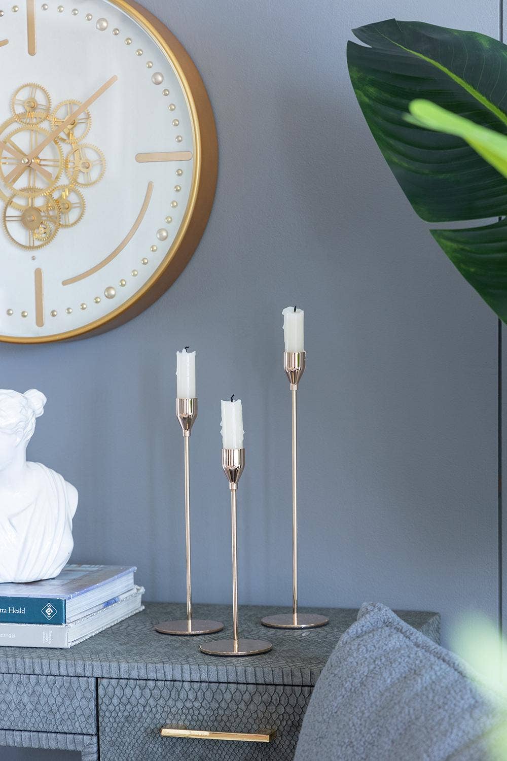 A&B Home Group Inc. - Wholesale Candle Holder - S/3 Candle Holder L:3x3x12.6" M:3x3x10.8" S:3x3x8.9" - Gold5