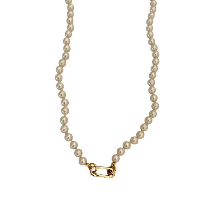 X-Long Pearl Charm Holder Necklace - Deadstock for wholesale by The Sage Vintage