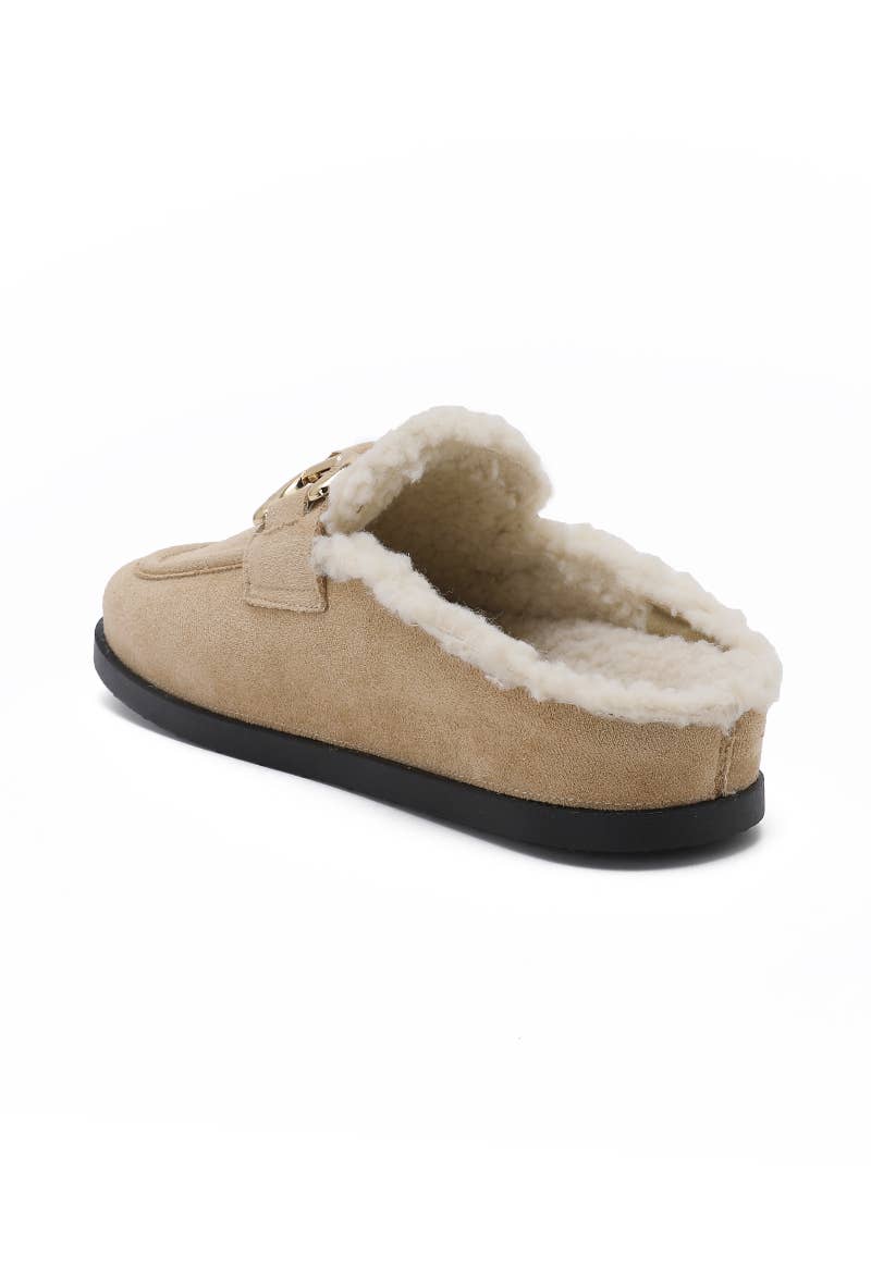 Joia Paris - Vente Chaussons – unisexe - Mules fourrées avec boucle métal H8-976C21