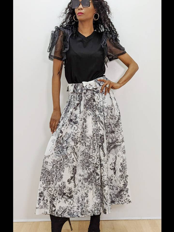 N by Nancy - Wholesale Skirt - Women's - E71118 SKIRT (ORANGE, BLK)