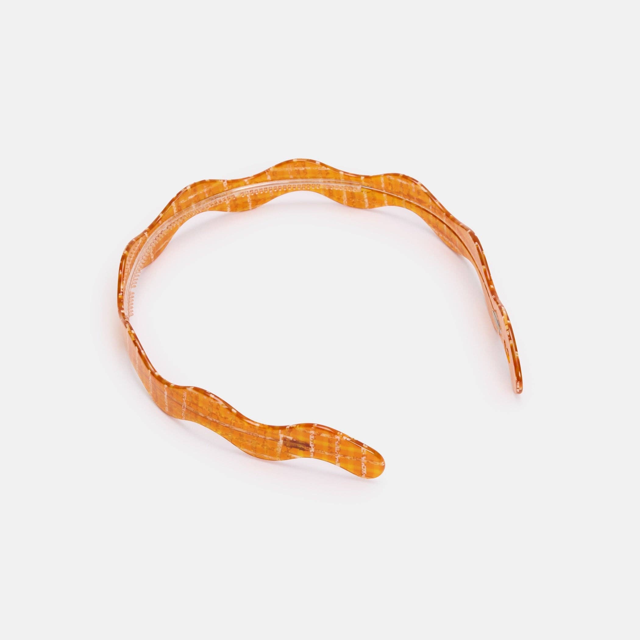 CHUNKS - Wholesale Fashion Headband - Women's - Wavy Headband in Caramel Plaid0