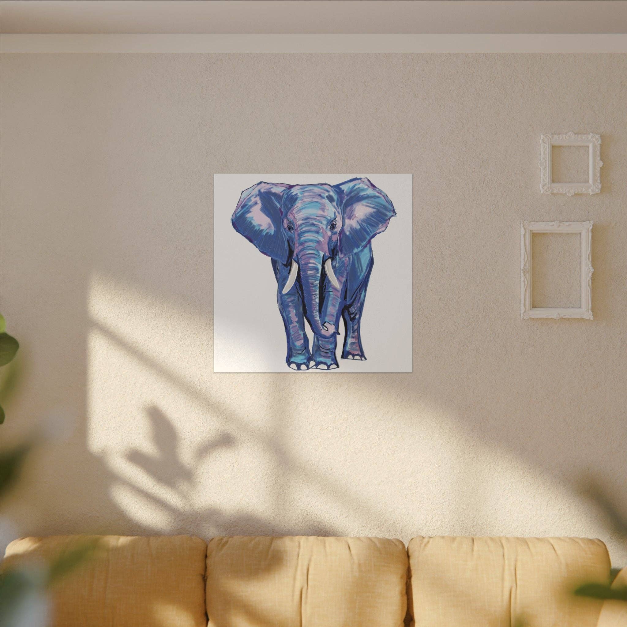 Blue Cava - Wholesale Art Print - Blue and Pink Elephant Canvas Art - Colorful Elephant Wall Décor31