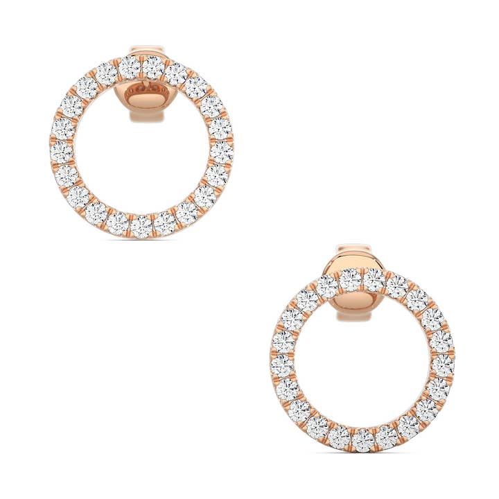 Boucles d'oreilles Pave Circle pour la vente par Itara Jewelry