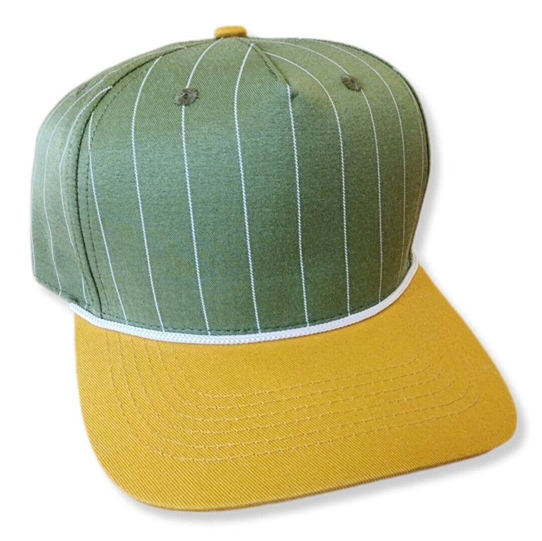 ThatsRad - Wholesale Flat Brim Cap - Unisex - Two Tone Pinstripe Snapback Rope Hat2